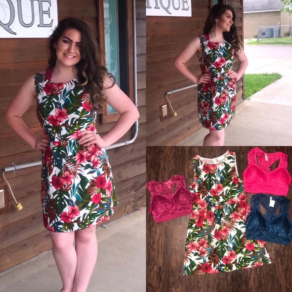 Tropical Floral Midi Dress